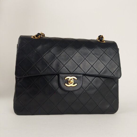SOLD CHANEL 25 Black Double Flap Quilted Lambskin Leather Bag - Picture 4 of 16